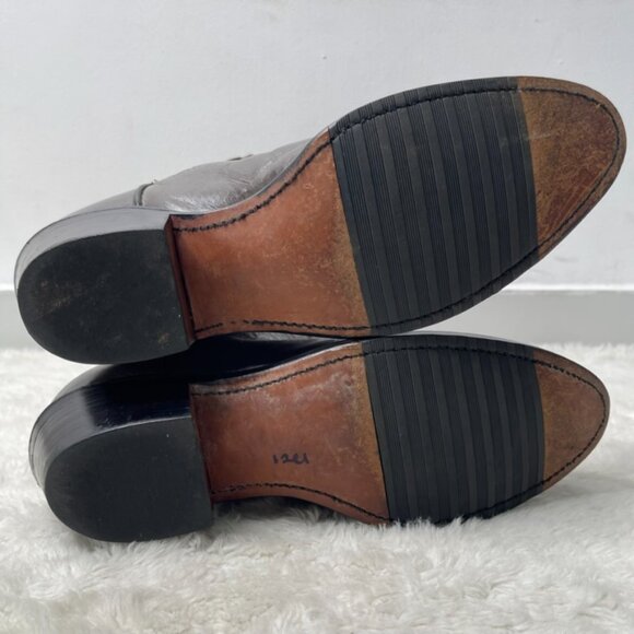 J Chisholm Men's Western Boots Leather US 9 D Gray Brown Cowboy Boots - Picture 11 of 14